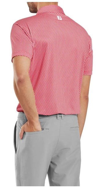 FootJoy Houndstooth Geo Lisle polo homme, hibiscus