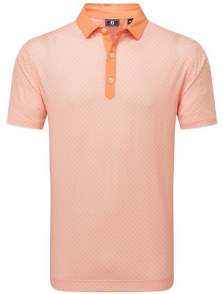 FootJoy Checker Print Lisle polo homme, orange/blanc