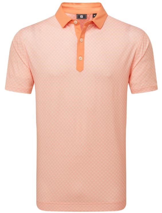 FootJoy Checker Print Lisle polo homme, orange/blanc