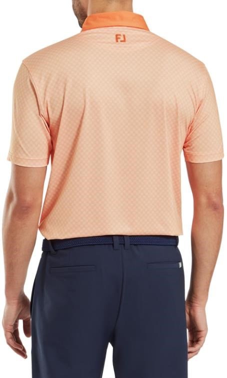 FootJoy Checker Print Lisle polo homme, orange/blanc