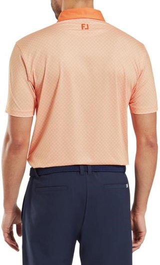 FootJoy Checker Print Lisle polo homme, orange/blanc