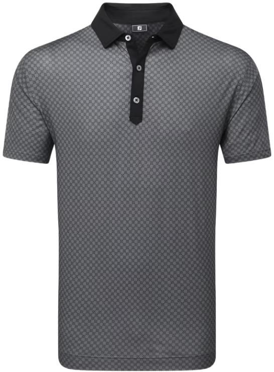 FootJoy Checker Print Lisle polo homme, noir/blanc