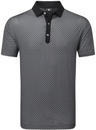 FootJoy Checker Print Lisle polo homme, noir/blanc