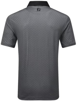 FootJoy Checker Print Lisle polo homme, noir/blanc