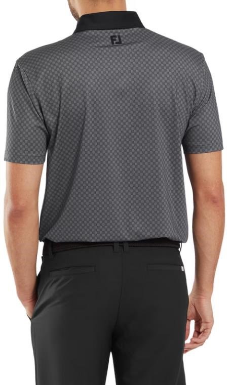 FootJoy Checker Print Lisle polo homme, noir/blanc