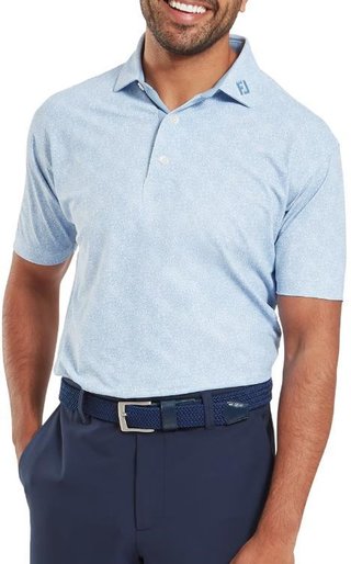 FootJoy Speckle Print Pique polo homme, blue jay/white