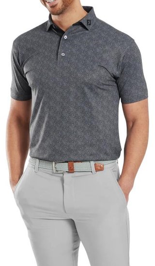 FootJoy Speckle Print Pique polo homme, noir/flint