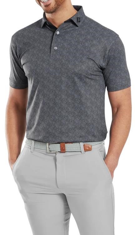 FootJoy Speckle Print Pique polo homme, noir/flint