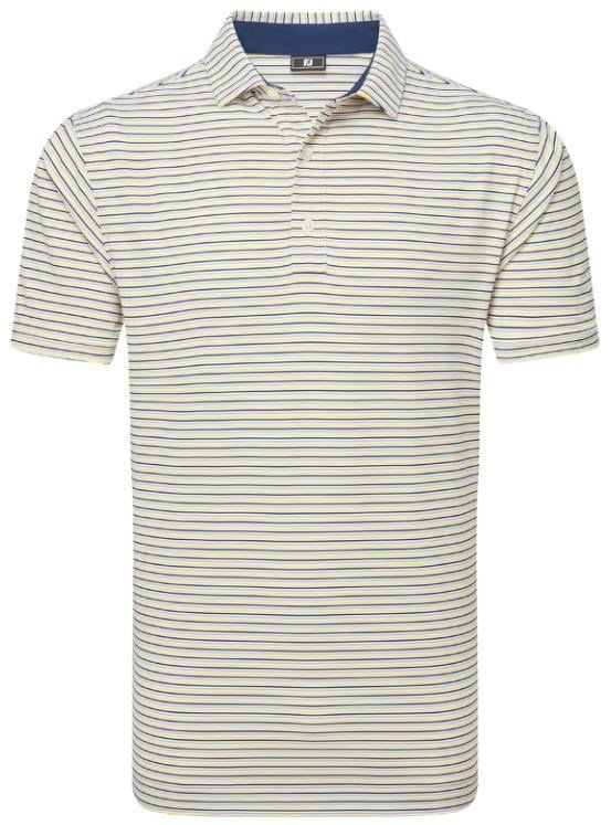 FootJoy Balance Stripe Lisle polo homme, blanc/marine/gris/taxi