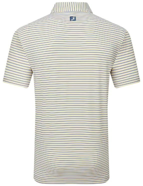 FootJoy Balance Stripe Lisle polo homme, blanc/marine/gris/taxi