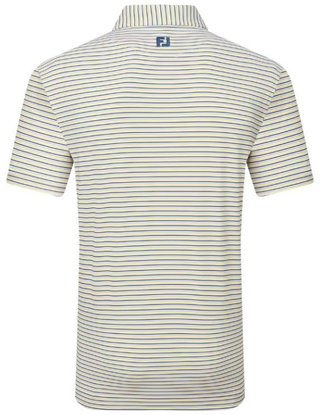 FootJoy Balance Stripe Lisle polo homme, blanc/marine/gris/taxi
