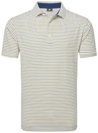 FootJoy Balance Stripe Lisle polo homme, blue jay/white/pistachio/orange