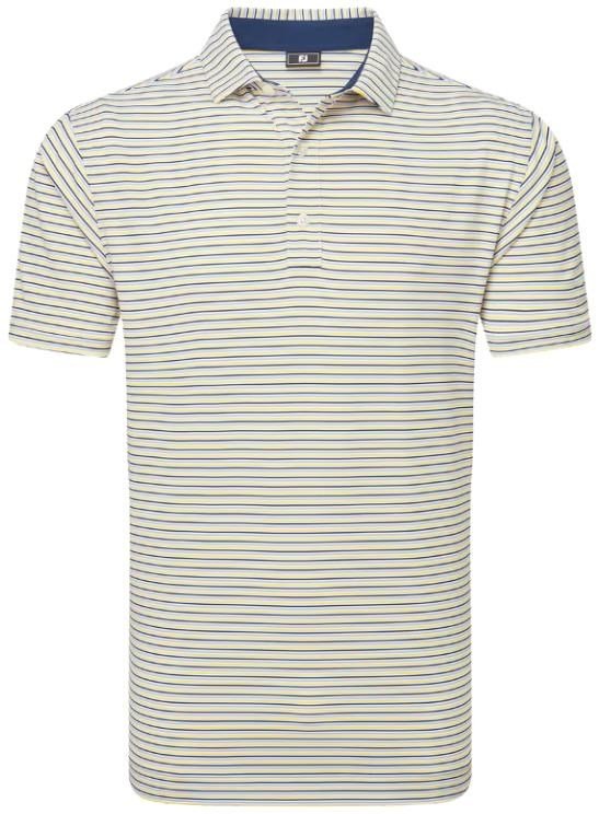 FootJoy Balance Stripe Lisle polo homme, blue jay/white/pistachio/orange