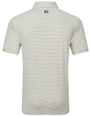 FootJoy Balance Stripe Lisle polo homme, blue jay/white/pistachio/orange