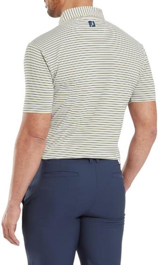 FootJoy Balance Stripe Lisle polo homme, blue jay/white/pistachio/orange