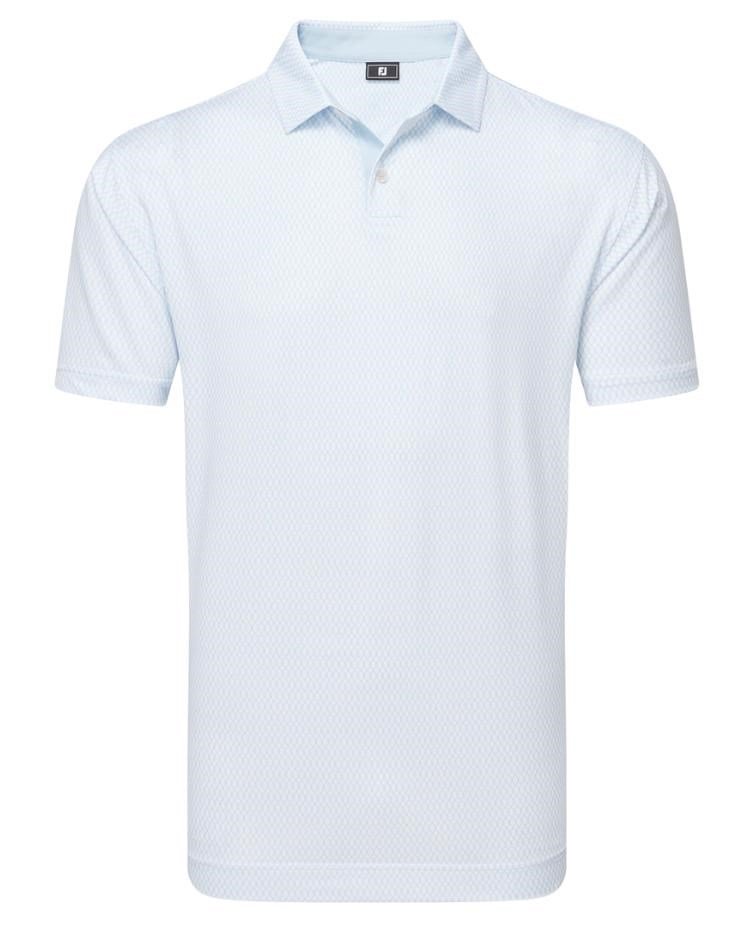 FootJoy Irongate Print Lisle polo homme, white/skyway