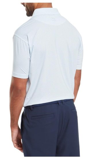 FootJoy Irongate Print Lisle polo homme, white/skyway