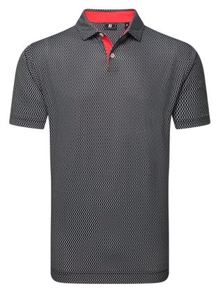FootJoy Irongate Print Lisle polo homme, noir/blanc
