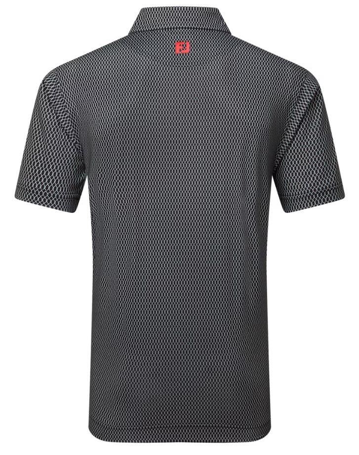 FootJoy Irongate Print Lisle polo homme, noir/blanc