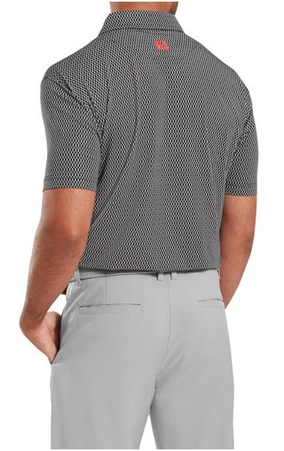 FootJoy Irongate Print Lisle polo homme, noir/blanc