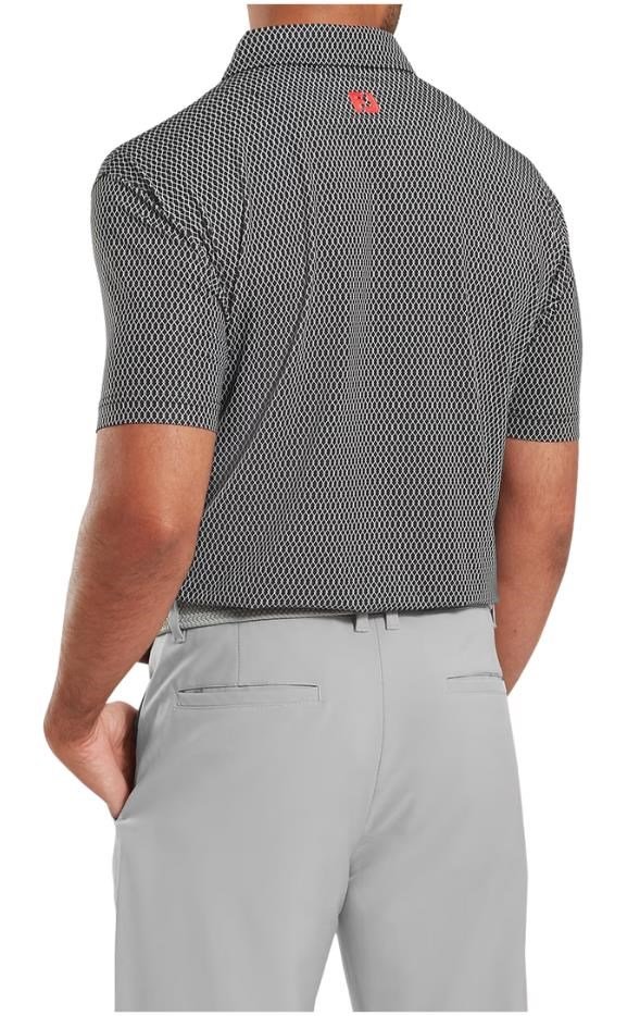 FootJoy Irongate Print Lisle polo homme, noir/blanc