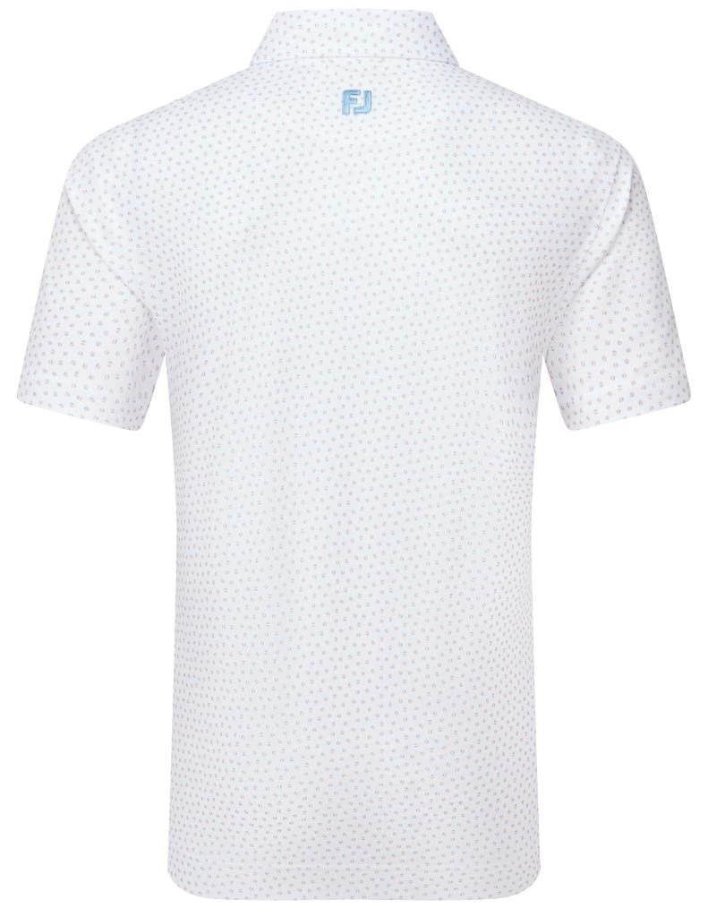 FootJoy Bounce Print Pique polo homme, blanc/orange/blue jay