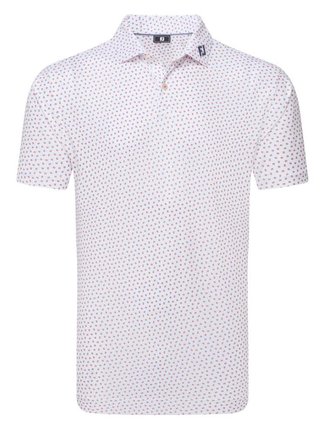 FootJoy Bounce Print Pique polo homme, blanc/hibiscus