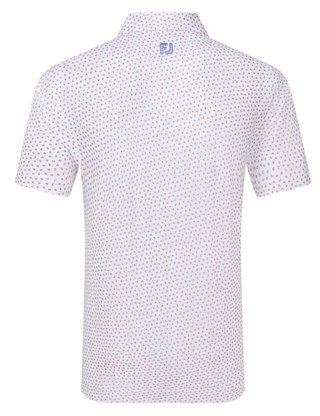 FootJoy Bounce Print Pique polo homme, blanc/hibiscus