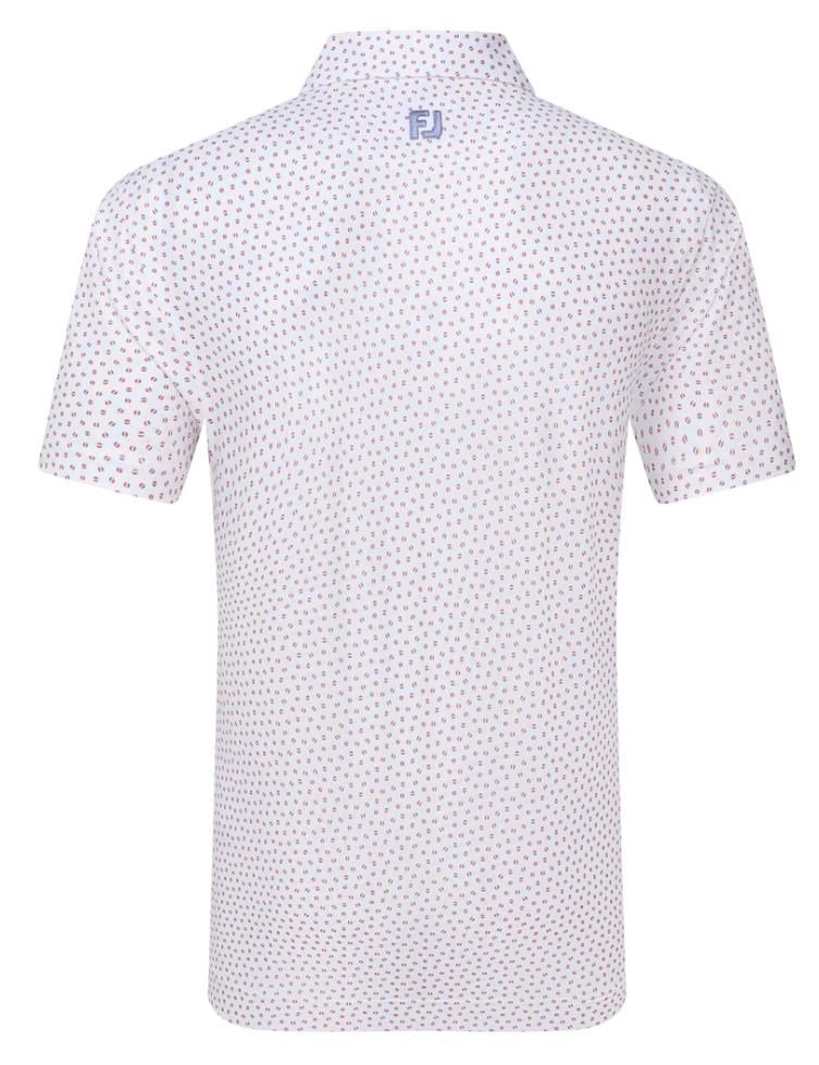 FootJoy Bounce Print Pique polo homme, blanc/hibiscus