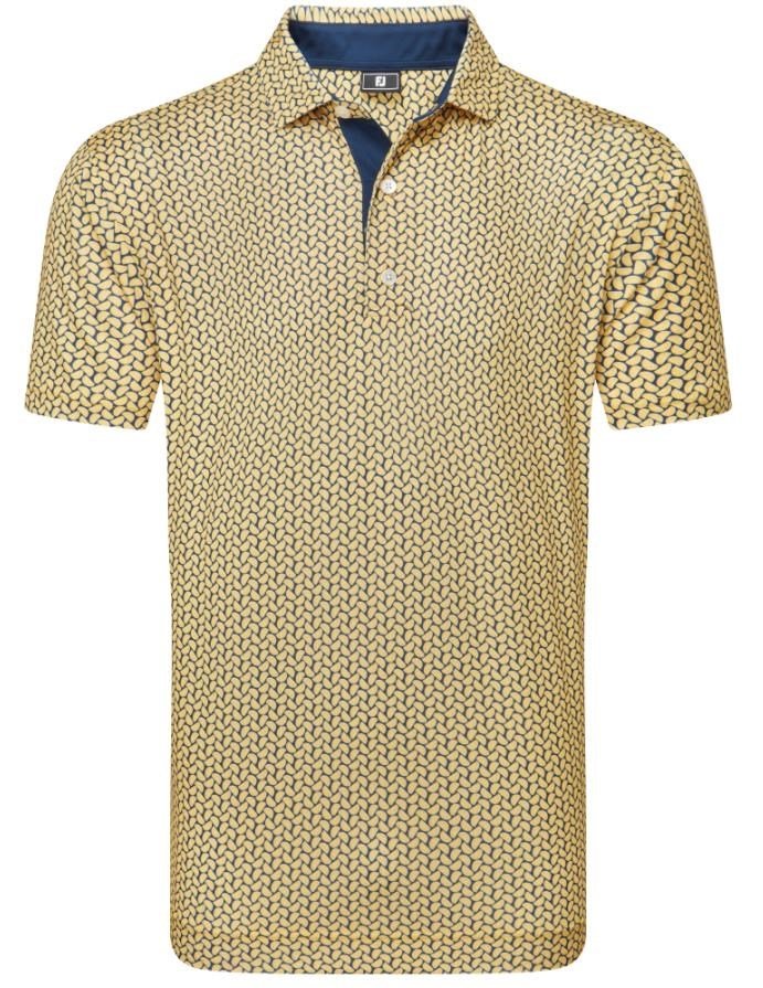 FootJoy Citrus Print Lisle polo homme, taxi/navy