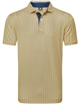 FootJoy Citrus Print Lisle polo homme, taxi/navy