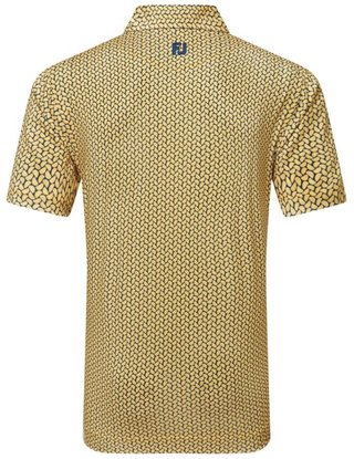 FootJoy Citrus Print Lisle polo homme, taxi/navy