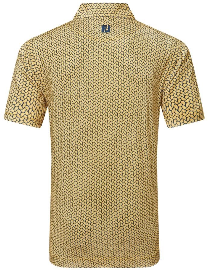 FootJoy Citrus Print Lisle polo homme, taxi/navy
