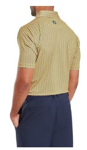 FootJoy Citrus Print Lisle polo homme, taxi/navy