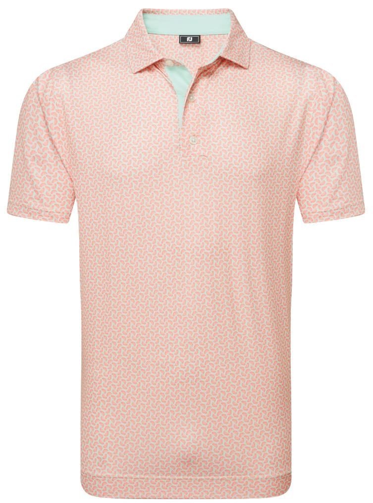 FootJoy CitrusPrint Lisle polo homme, orange/pistache