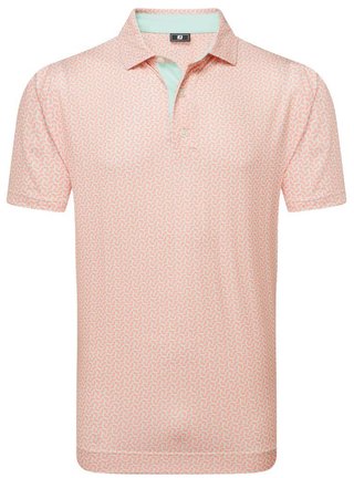 FootJoy CitrusPrint Lisle polo homme, orange/pistache