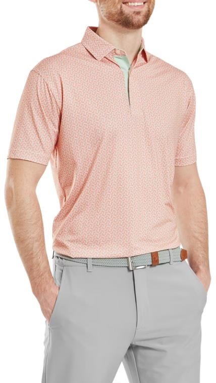 FootJoy CitrusPrint Lisle polo homme, orange/pistache