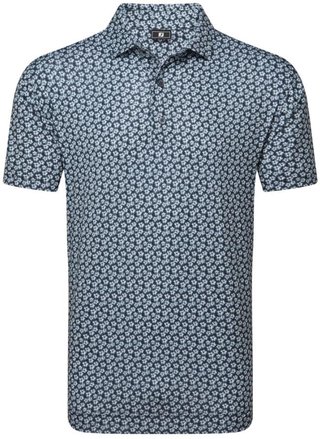FootJoy Floral Sketch Print Lisle polo homme, blanc/marine