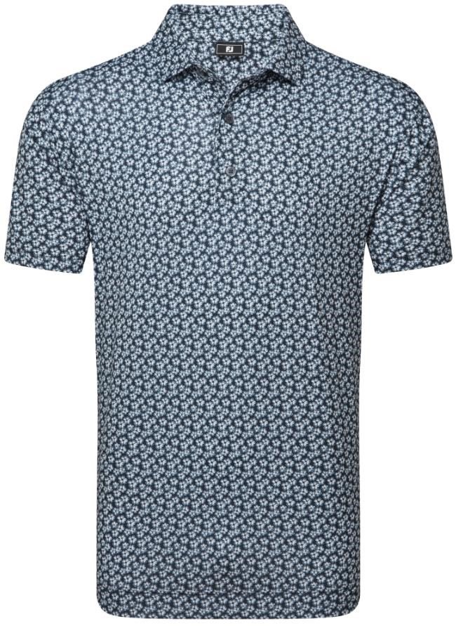 FootJoy Floral Sketch Print Lisle polo homme, blanc/marine