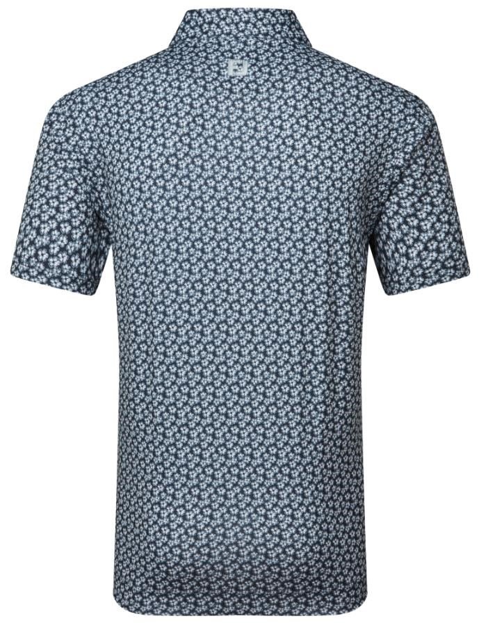 FootJoy Floral Sketch Print Lisle polo homme, blanc/marine
