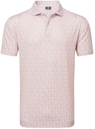 FootJoy Floral Sketch Print Lisle polo homme, orange/blanc