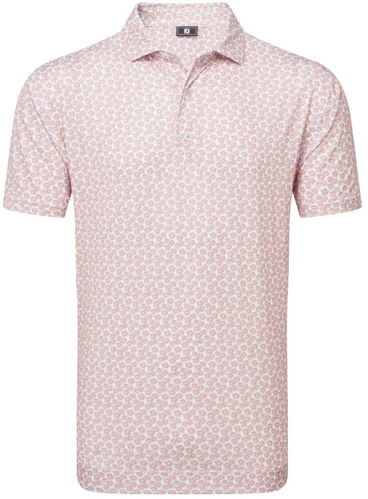 FootJoy Floral Sketch Print Lisle polo homme, orange/blanc