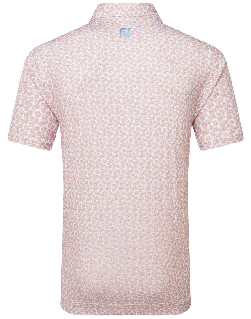 FootJoy Floral Sketch Print Lisle polo homme, orange/blanc