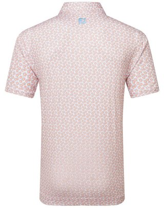 FootJoy Floral Sketch Print Lisle polo homme, orange/blanc