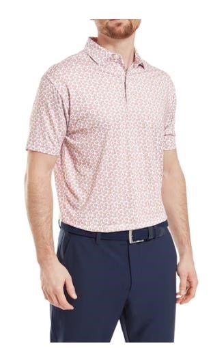 FootJoy Floral Sketch Print Lisle polo homme, orange/blanc