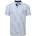 FootJoy Figure Print Lisle polo homme, blanc/marine