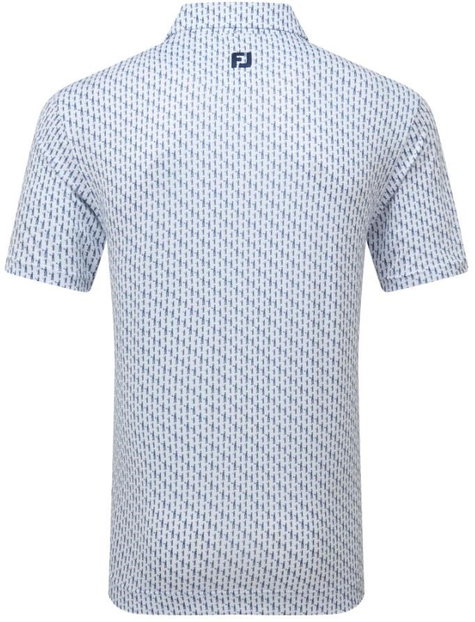 FootJoy Figure Print Lisle polo homme, blanc/marine