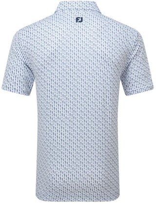 FootJoy Figure Print Lisle polo homme, blanc/marine