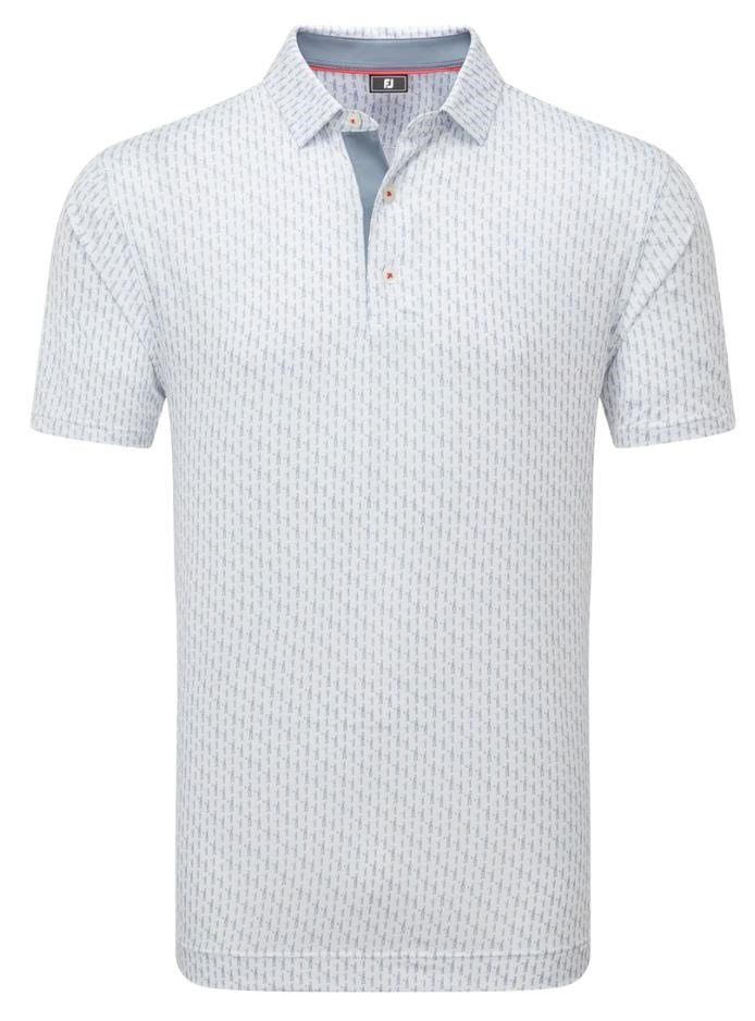 FootJoy Figure Print Lisle polo homme, blanc/flint