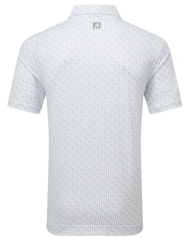 FootJoy Figure Print Lisle polo homme, blanc/flint